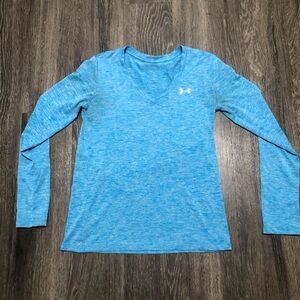 Under Armour UA Tech V-Neck Long Sleeve Heather Blue - Size [XS/S]